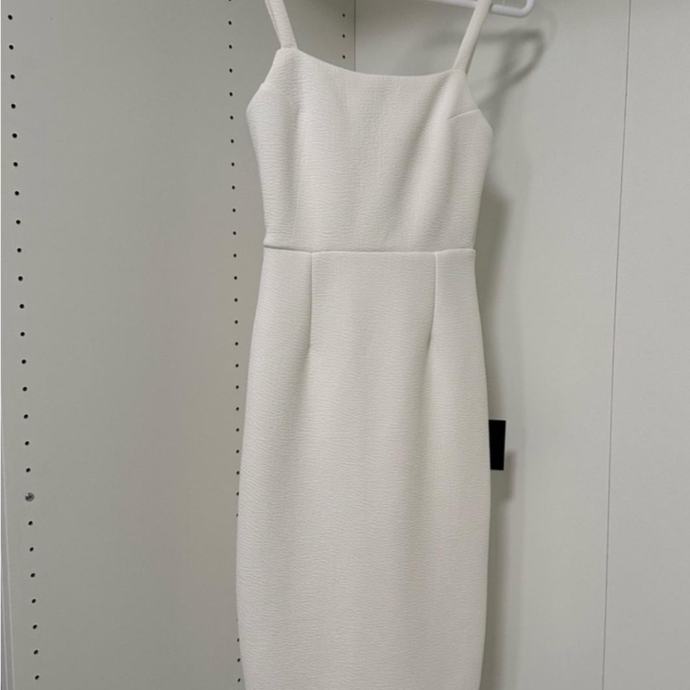Lulu's White Sheath Midi Dress Spaghetti Strap
